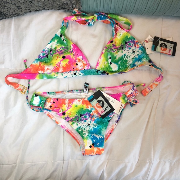 Roxy Other - NWT Roxy Multi Color Junior Large Bikini Set